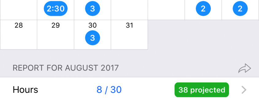 Activity - Month View with Report